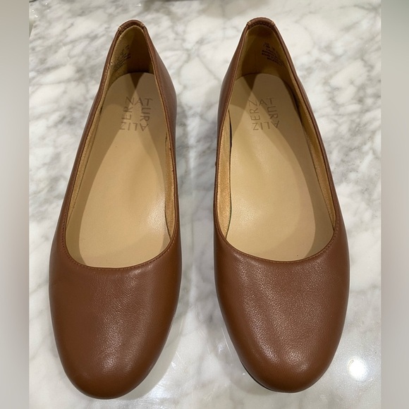 Naturalizer Shoes - Naturalizer Maxwell Women's Tan Leather Ballet Flats Feminine